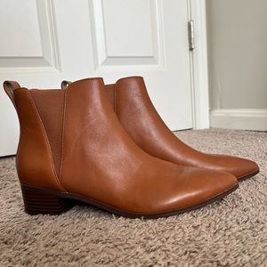 JCrew taupe leather booties